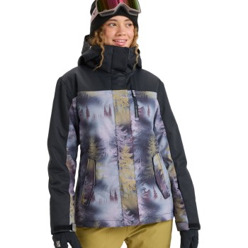 ROXY Jetty Block 3 - Γυναικείο Ski/Snowboard Jacket - Frost Gray Pinetrees