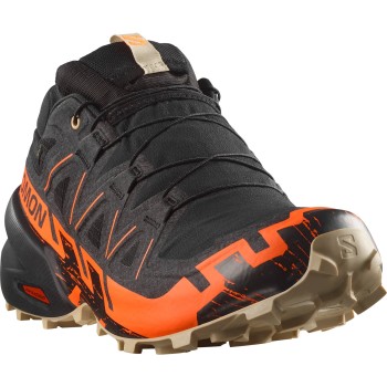 SALOMON SPEEDCROSS 6 GTX- Men's Trail Running shoes - Black/Shocking Orange/White pepper