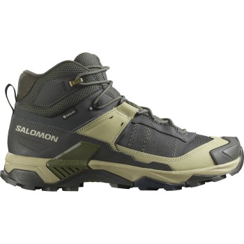 SALOMON X-Ultra 5 Mid Gore-Tex - Ανδρικά μποτάκια πεζοπορίας - Peat / Gray Green