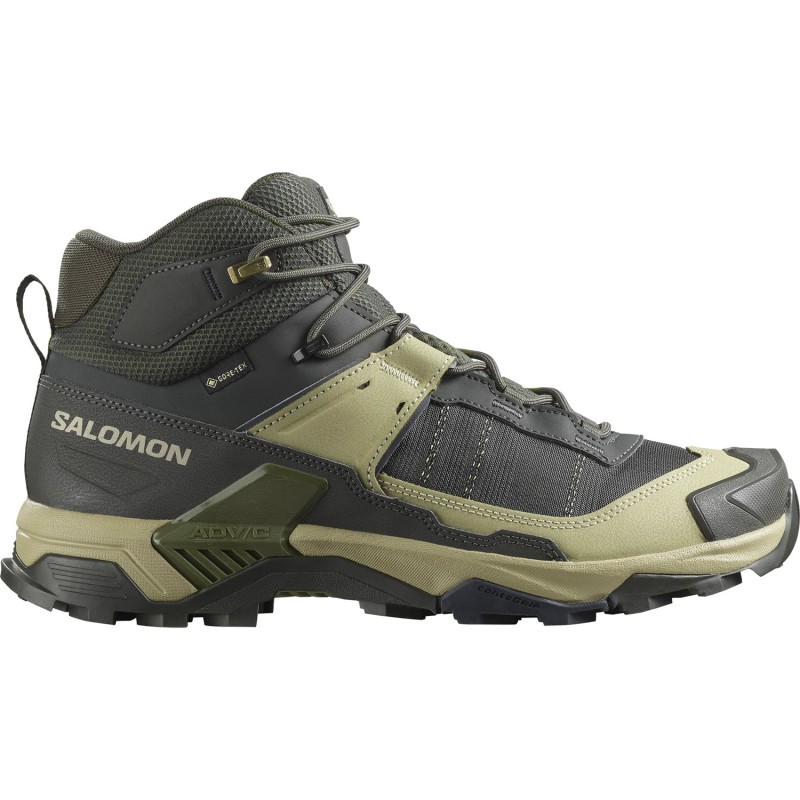 SALOMON X-Ultra 5 Mid Gore-Tex - Ανδρικά μποτάκια πεζοπορίας - Peat / Gray Green