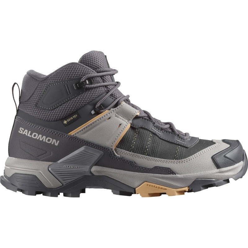 SALOMON X-Ultra 5 Mid Gore-Tex - Γυναικεία μποτάκια πεζοπορίας - Nine Iron/Gull/Soft clay