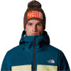 The North Face Heritage Ski Tuke Beanie - Smokey Brown/TNF Orange/White Dune