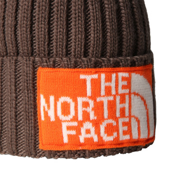 The North Face Heritage Ski Tuke Beanie - Smokey Brown/TNF Orange/White Dune