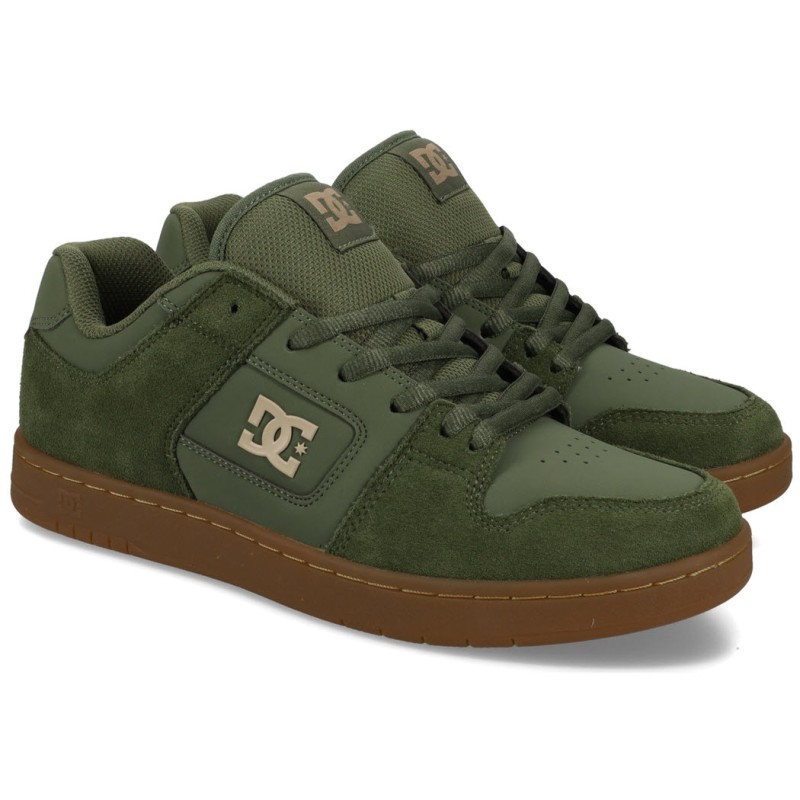 DC Manteca 4 - Leather Shoes for Men's - Olive/Gum