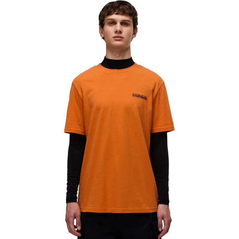 Napapijri Fiemme Jersey Short Sleeve T-Shirt - Men's T-Shirt - Orange Pumpkin