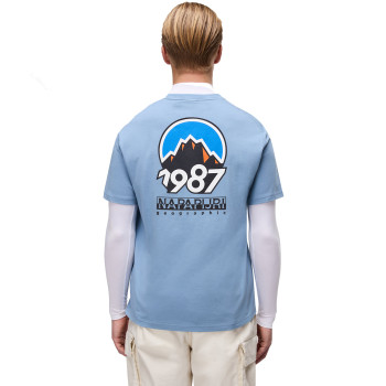 Napapijri Montepiana Jersey Short Sleeve T-Shirt  - Ανδρικό T-Shirt - Faded Denim