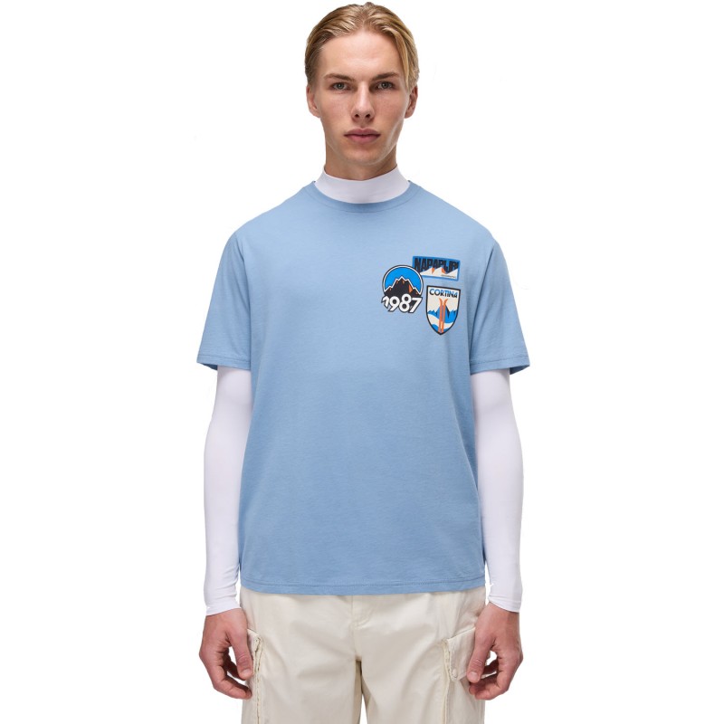 Napapijri Montepiana Jersey Short Sleeve T-Shirt - Men's T-Shirt - Faded Denim
