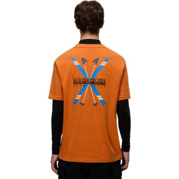 Napapijri Fiemme Jersey Short Sleeve T-Shirt - Men's T-Shirt - Orange Pumpkin Napapijri Fiemme Jersey Short Sleeve T-Shirt - Men's T-Shirt - Orange Pumpkin