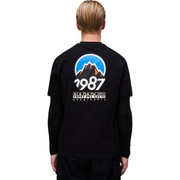 Napapijri Montepiana Jersey Short Sleeve T-Shirt  - Ανδρικό T-Shirt - Black Beauty Napapijri Montepiana Jersey Short Sleeve T-Shirt  - Ανδρικό T-Shirt - Black Beauty