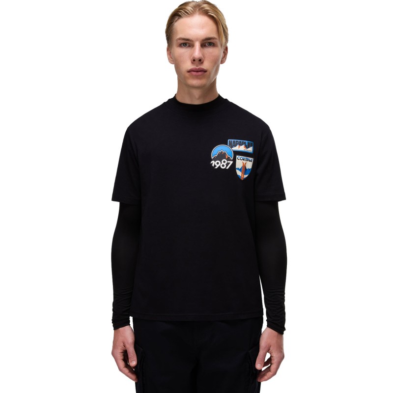 Napapijri Montepiana Jersey Short Sleeve T-Shirt  - Ανδρικό T-Shirt - Black Beauty