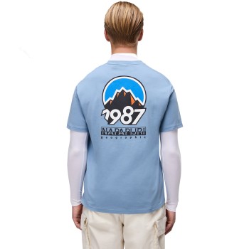 Napapijri Montepiana Jersey Short Sleeve T-Shirt  - Ανδρικό T-Shirt - Faded Denim Napapijri Montepiana Jersey Short Sleeve T-Shirt  - Ανδρικό T-Shirt - Faded Denim