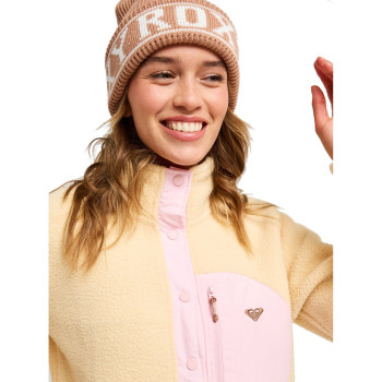 ROXY Alabama Mock Neck 3 - Γυναικείο Fleece - Cafe Au Lait