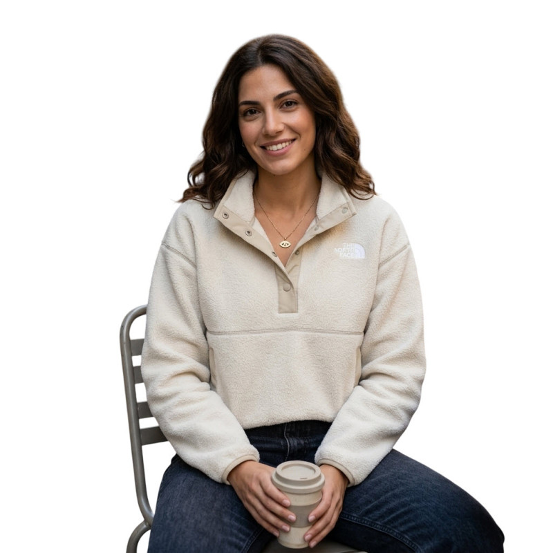 The North Face Women's Cragmont 1/2 Snap Fleece - Γυναικείο φλίς - White Dune/Desert Stone