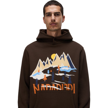 Napapijri B-Sweat Hoodie  - Ανδρικό φούτερ με κουκούλα - Dark Brown