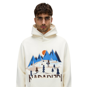 Napapijri B-Sweat Hoodie  - Ανδρικό φούτερ με κουκούλα - White Whisper