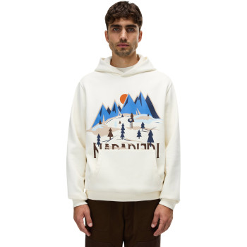 Napapijri B-Sweat Hoodie  - Ανδρικό φούτερ με κουκούλα - White Whisper