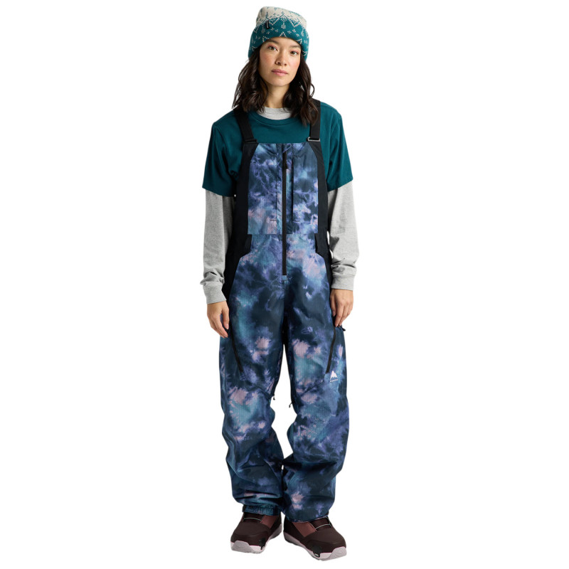 BURTON Women's Reserve 2L Bib Pants 20K Shell - Γυναικείο Bib παντελόνι snowboard - Crystal Dye / True Black