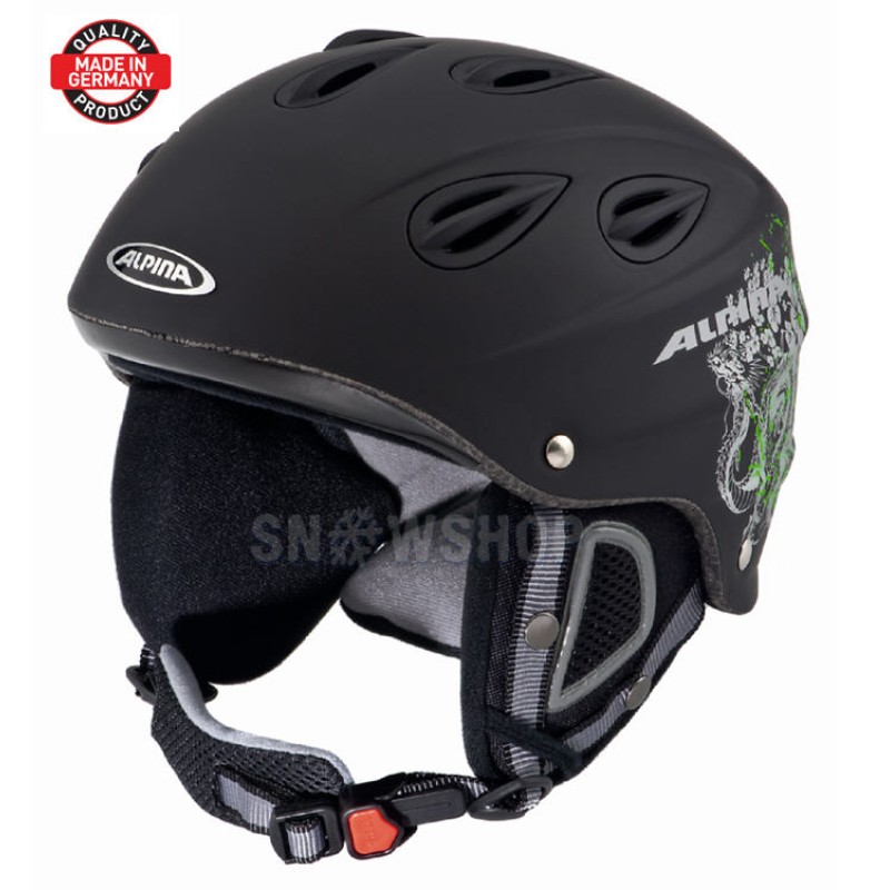 ALPINA GRAP Helmet - Black Green matt