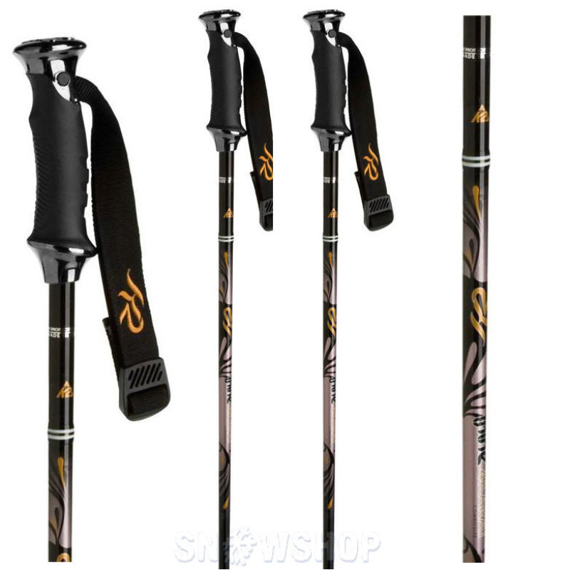 K2 4 KARAT Women's Ski Poles - Black