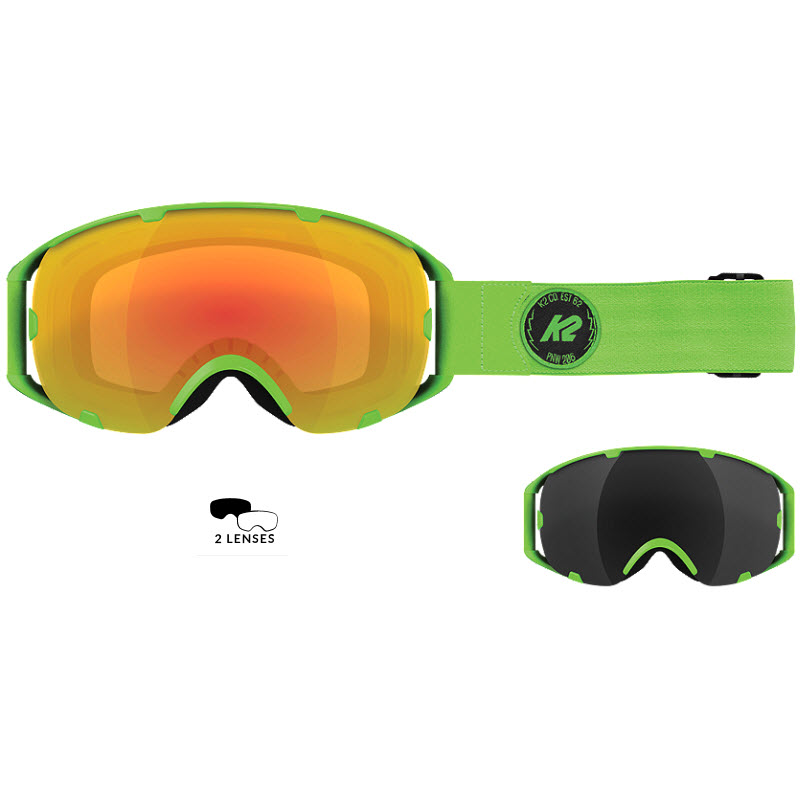 K2 SOURCE IGUANA GREEN Forest fire+Blackout Goggles