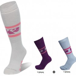 K2 THE JUVY SKI SOCKS Violet/Gray ΠΑΙΔΙΚΕΣ (2 ΖΕΥΓΗ)