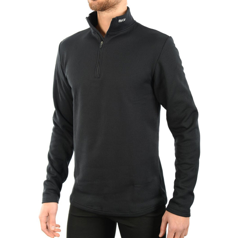 MICO 0670 2nd Layer Men's Half Neck zip Thermal - Black