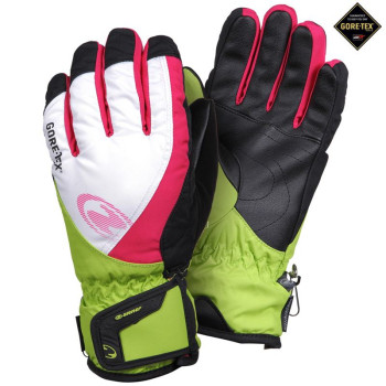 ZIENER KRACY GTX White/Green Women's Ski Gloves
