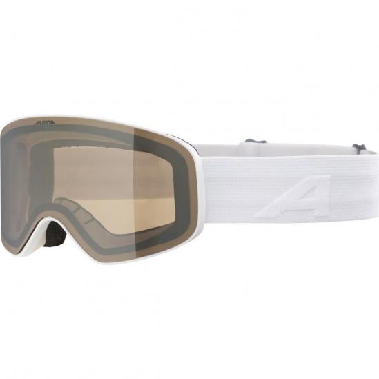 ALPINA Fernie Junior Q-Lite Mirror - Παιδική Μάσκα Ski/Snowboard - White matt/Gold mirror