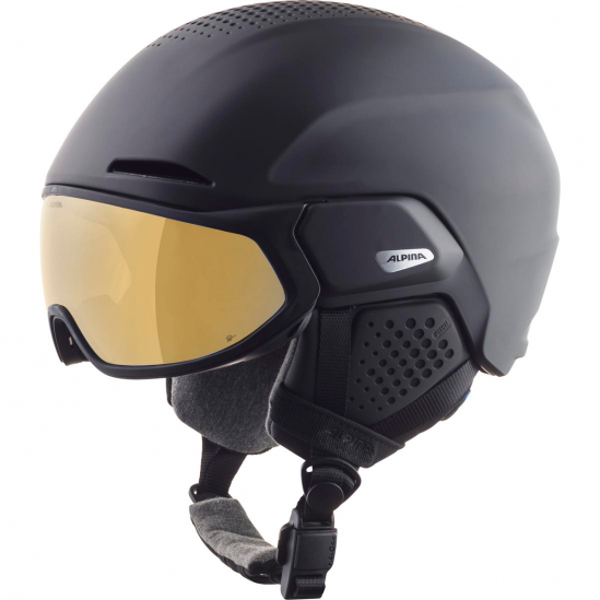 ALPINA Alto Hi-EPS + Visor Q-Lite - Κράνος Ski/Snowboard - Black matt/Gold Mirror