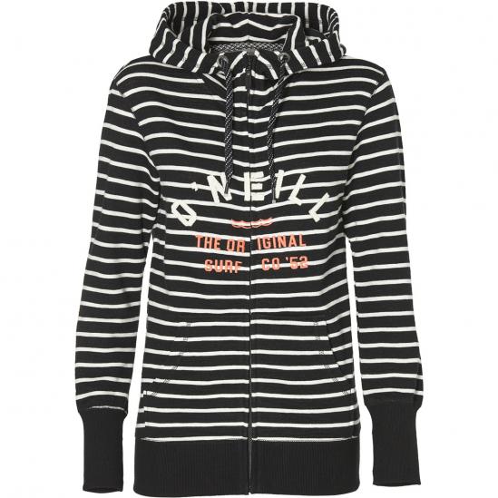 O'NEILL Easy Fantastic Women's Full Zip Hoodie-Black Aop/White 