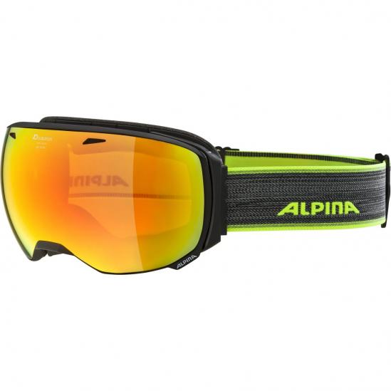 ALPINA BIG HORN HiconMirror - Μάσκα Ski/Snowboard - Black matt/Red spher.