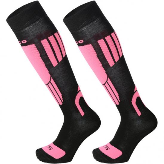 MICO 2608 Light weight - Παιδικές κάλτσες Ski merino wool - Black Fucsia fluo