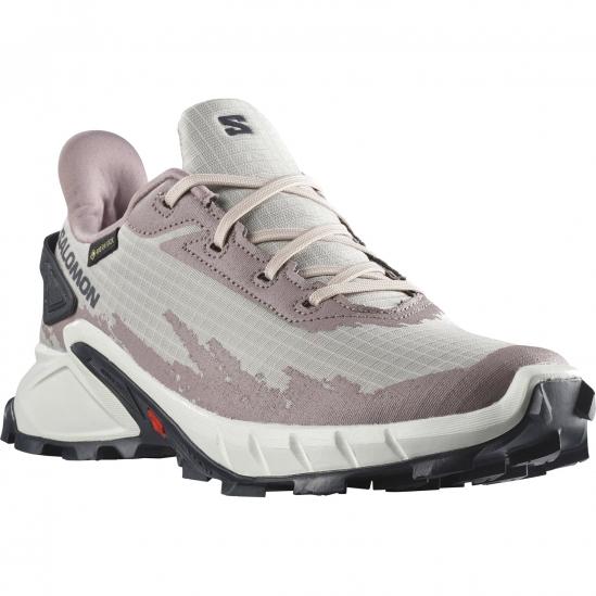 SALOMON Alphacross 4 Gore-Tex - Women's Trail Running Shoes - Ashes Of Roses/White/Ebony