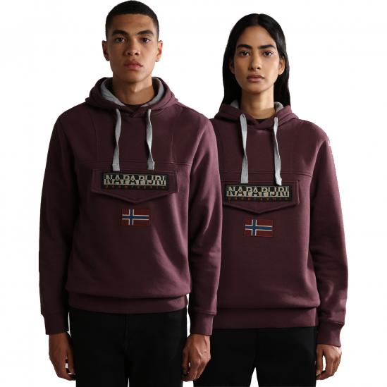 NAPAPIJRI Burgee Winter 2 - Men's Hoodie Sweatshirt - Burgundy Fudge