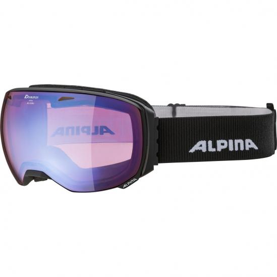 ALPINA BIG HORN Q-LITE - Μάσκα Ski/Snowboard- Black matt/Blue spherical