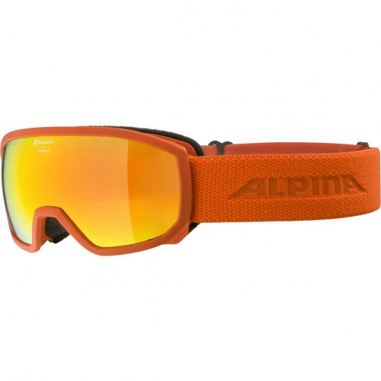 ALPINA SCARABEO Junior Q-Lite Mirror - Παιδική Μάσκα Ski/Snowboard - Pumpkin matt/Red spherical