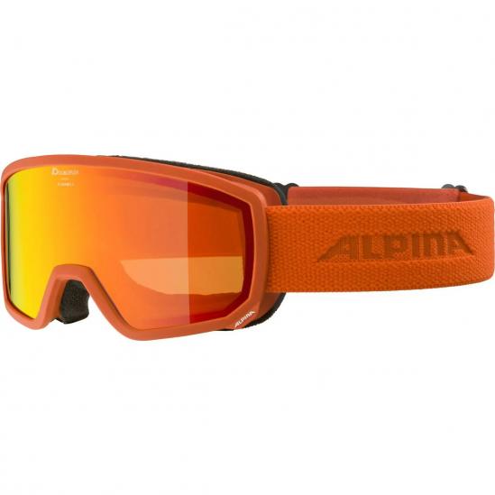 ALPINA  Scarabeo S Q-Lite Mirror - Ski/Snowboard Goggles - Pumpkin matt/Red Cylindrical