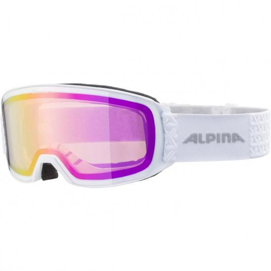 ALPINA Nakiska Q-Lite mirror - Ski/Snowboard Goggles - White matt/Pink cylindrical