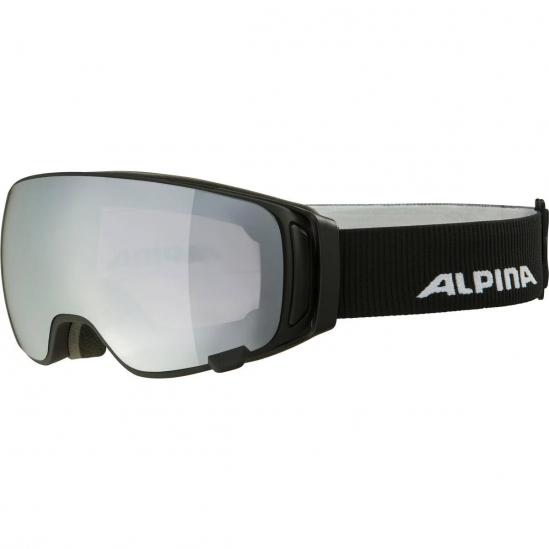 ALPINA DOUBLE JACK MAG Quattroflex Q - Μάσκα Ski/Snowboard - Black matt/Black spherical mirror