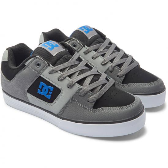 DC Pure - Leather Shoes for Men's - Black/Grey/Blue