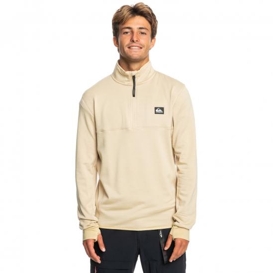 Quiksilver Steep Point - Ανδρικό τεχνικό 1/4 zip φλίς - Pale Khaki