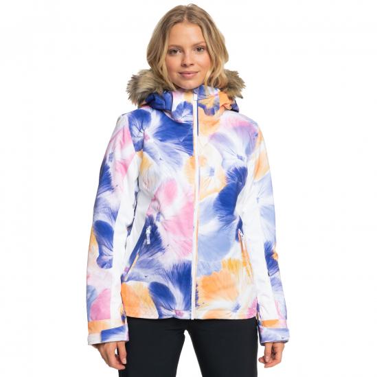 ROXY Jet Ski Insulated - Women's Snow Jacket - Bright White Pansy Pansy 