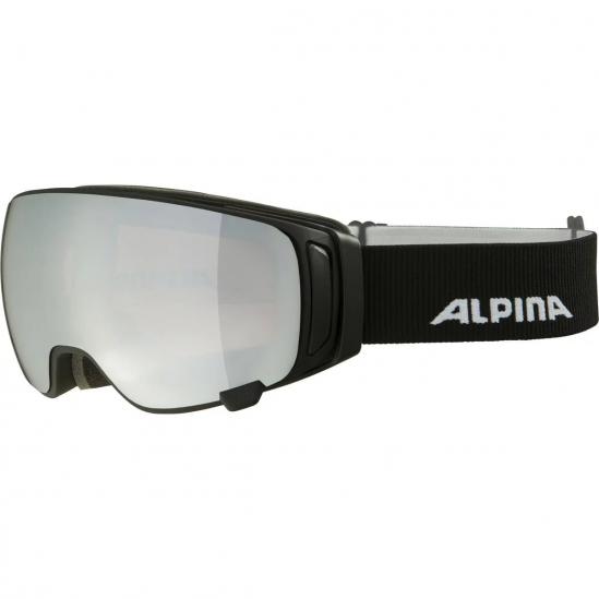 ALPINA DOUBLE JACK MAG Q-Lite - Μάσκα Ski/Snowboard - Black matt/Black spherical mirror