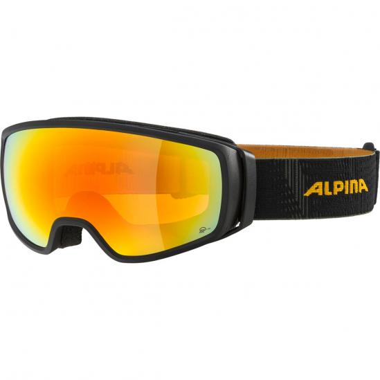 ALPINA Double Jack Q-Lite mirror - Μάσκα Ski/Snowboard - Black Yellow matt/Red spherical