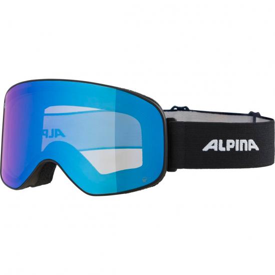 ALPINA Slope Quattroflex-Lite - Μάσκα Ski/Snowboard - Black matt /Blue Mirror