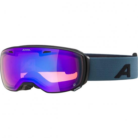 ALPINA ESTETICA Q Quattroflex - Μάσκα Ski/Snowboard - Black Dirtblue mat /Blue spherical