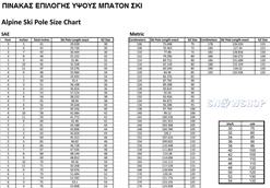 SKI POLES SIZE CHART small