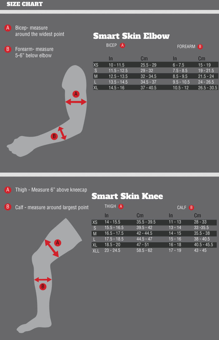 DEMON SMARTSKIN KNEE-ELBOW SIZE CHART